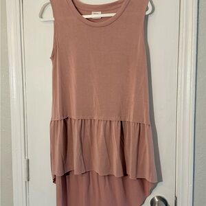 Mote Dusty Rose Sleeveless Top Hi-low Peplum Top